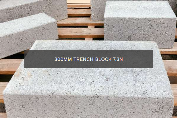 Concrete Trench Block 7.3n - 300mm (One Pallet - 54 blocks)