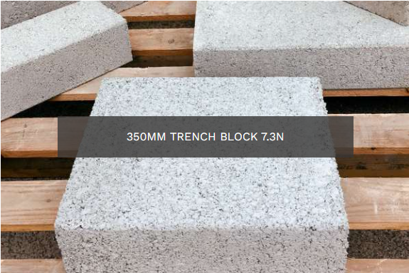 Concrete Trench Block 7.3n - 350mm (One Pallet - 54 blocks)